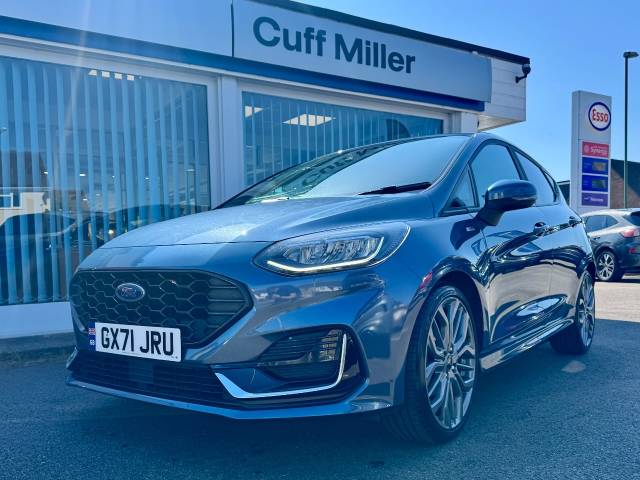 Ford Fiesta 1.0 EcoBoost Hybrid mHEV 125 ST-Line Vignale 5dr Hatchback Petrol Chrome Blue