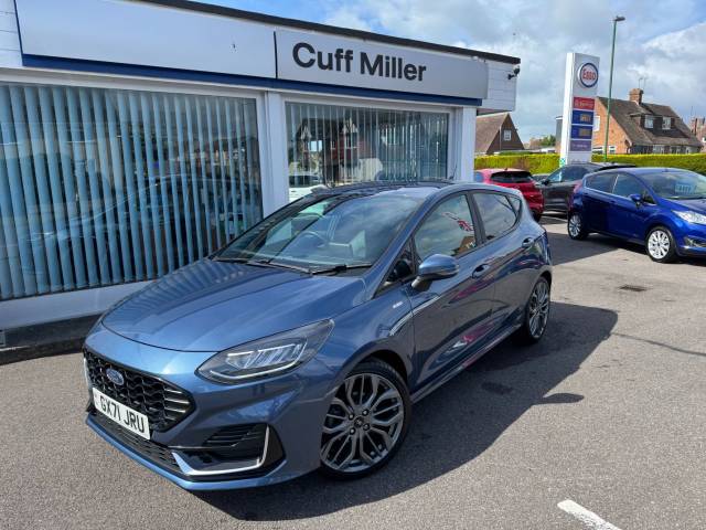 Ford Fiesta 1.0 EcoBoost Hybrid mHEV 125 ST-Line Vignale 5dr Hatchback Petrol Chrome Blue